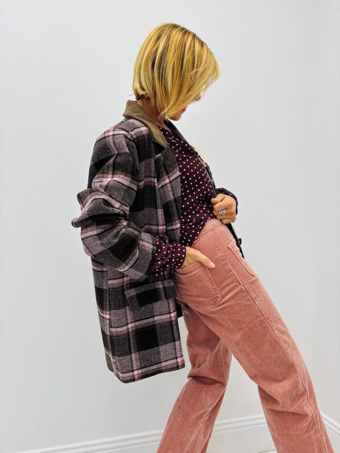 Veste Manteau à Carreaux avec broche – Image 3