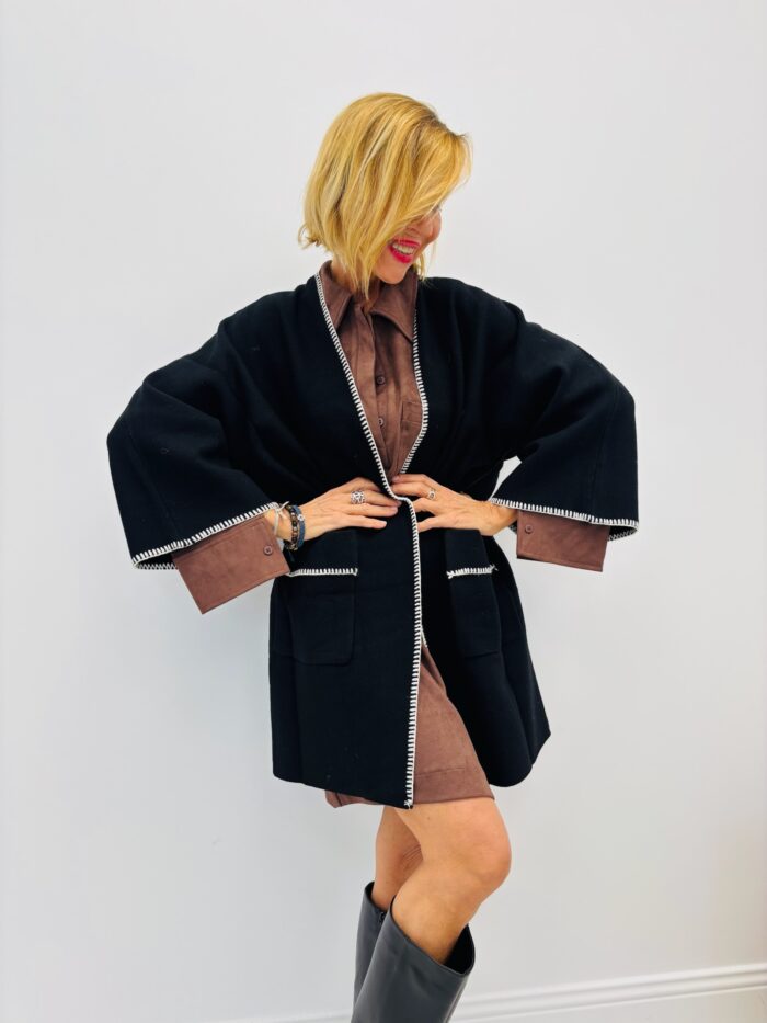 Gilet chic 50 % viscose – Coupe kimono élégante – Image 1