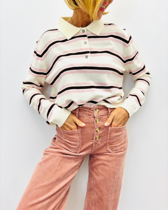 Polo Rayé en maille fine – Image 1