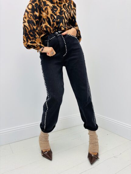 Jean Barrel Fit clouté