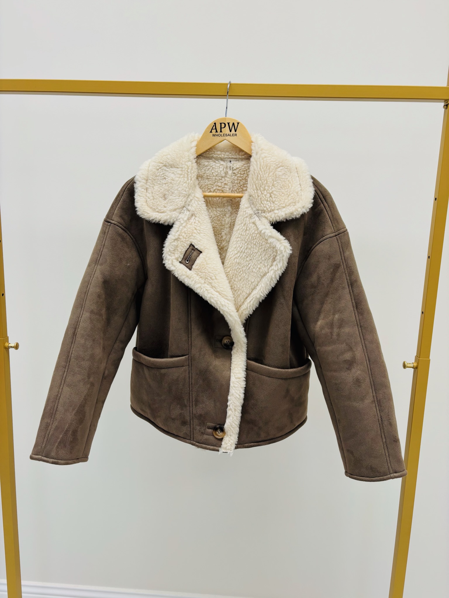 522CA466-011B-43E9-8DD3-12C80F82EB92 Manteau Effet Suédine doublé sherpa – Image 2