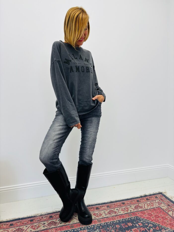 Jean Skinny Gris Délavé – Image 4