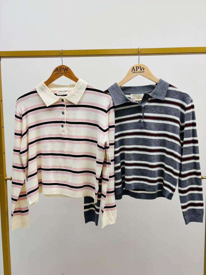 Polo Rayé en maille fine – Image 2