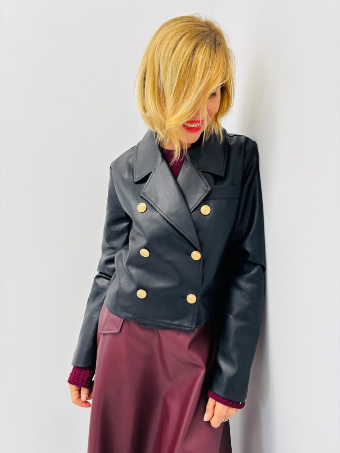 Veste en Simili Cuir double boutonnage – Marque ANGE – Image 1