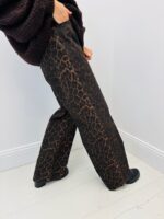Jean Coupe Wide Leg imprimé animal