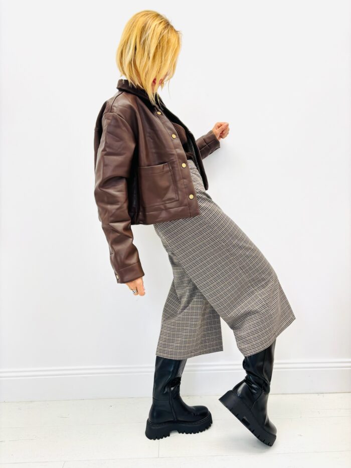 Blouson Simili cuir doublé – Style rétro & chaleur moderne – Image 2
