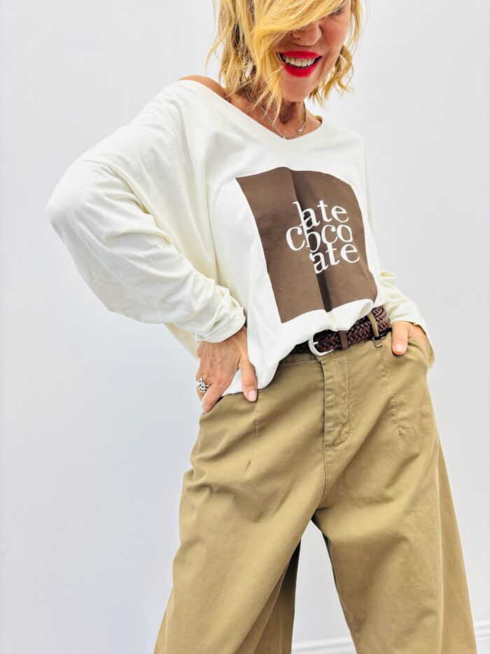 T-shirt manches longues imprimé “Late Chocolate” – Image 7