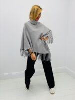 Poncho VALENTYNE Maille Viscose douce à franges