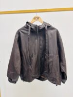 Veste Bomber Simili fluide à capuche – Esprit urbain chic – Image 2