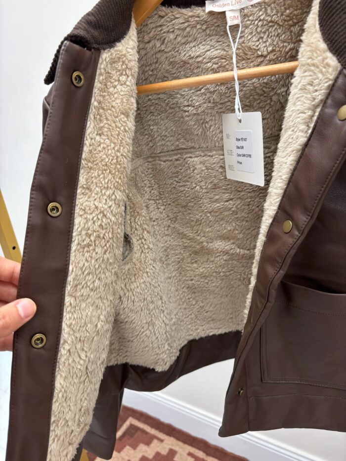 Blouson Simili cuir doublé – Style rétro & chaleur moderne – Image 5