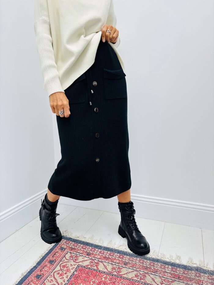 Jupe maille boutonnée – Marque VALENTYNE (Exclusivité) 🖤 – Image 1