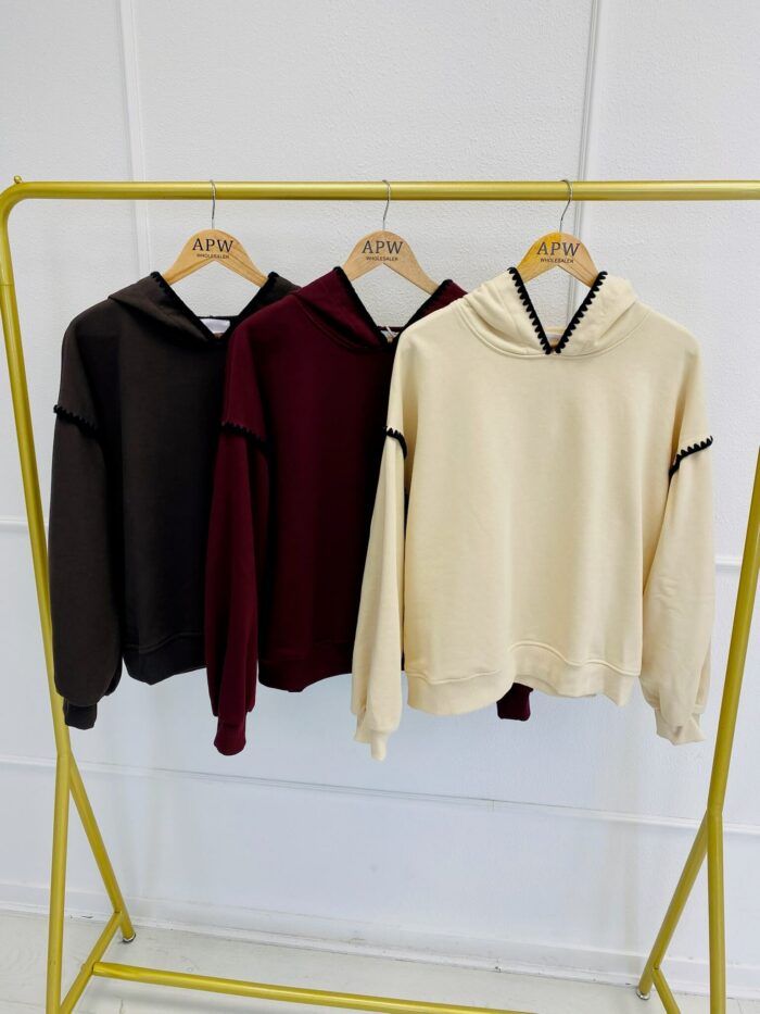 Pull à Capuche avec Finitions Contrastées – Image 2
