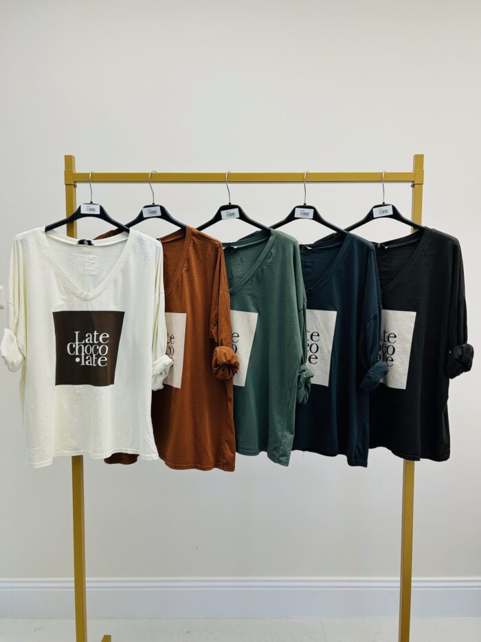 T-shirt manches longues imprimé “Late Chocolate” – Image 2