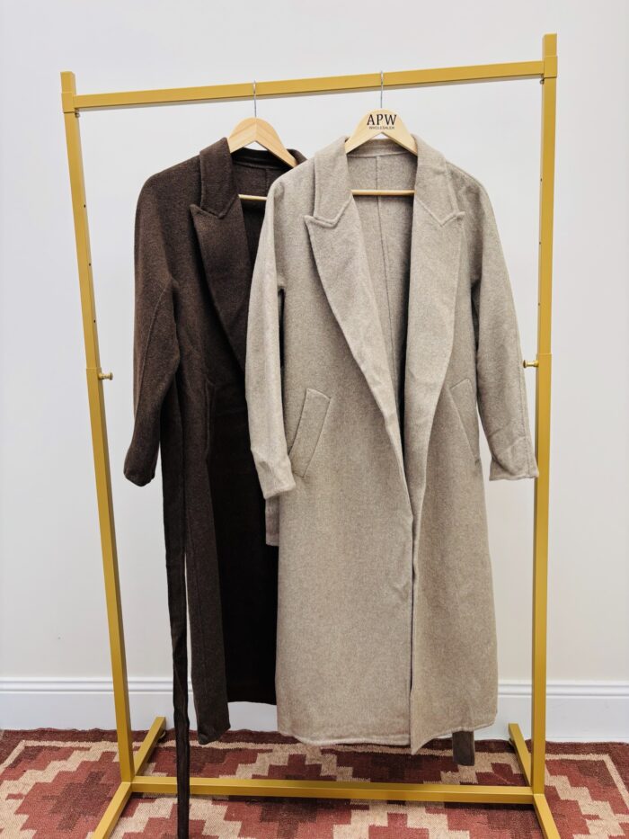 Manteau long ceinturé en laine – Image 2