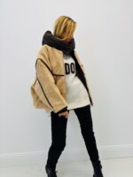 Doudoune Doublée Sherpa – Capuche amovible et coupe oversize