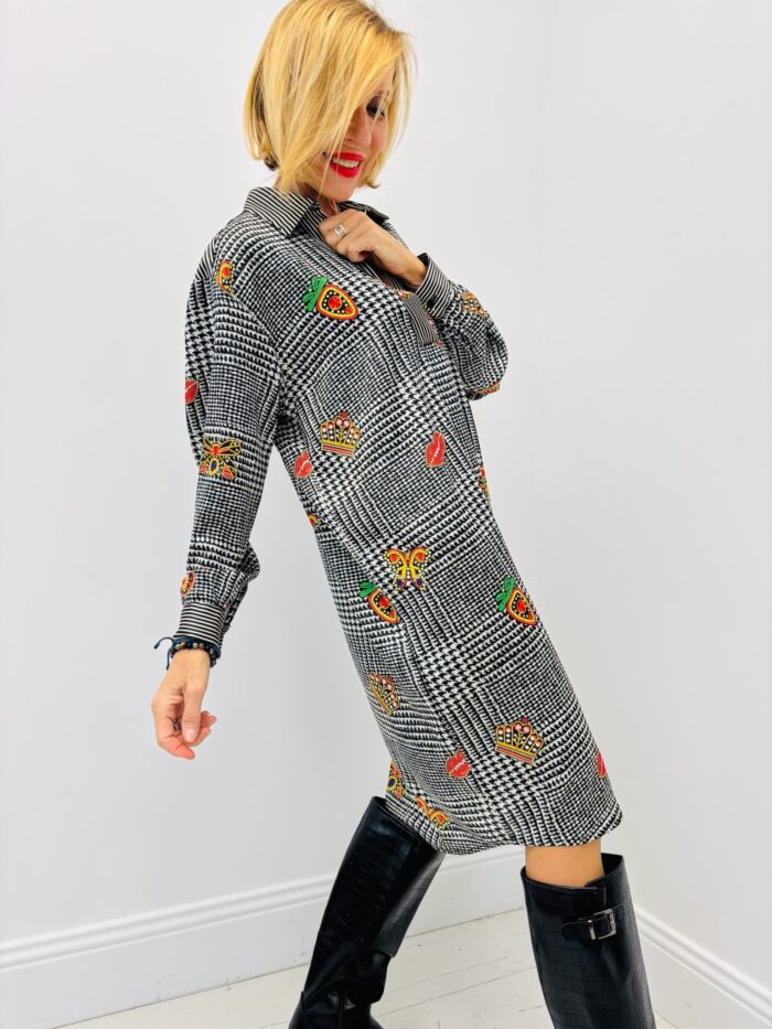 Robe EMA BLUE’s – Imprimé Prince-de-Galles fantaisie – Image 1