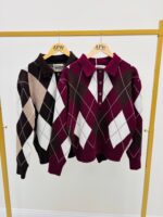 Pull à Losanges Burlington – Col Polo viscose – Image 2