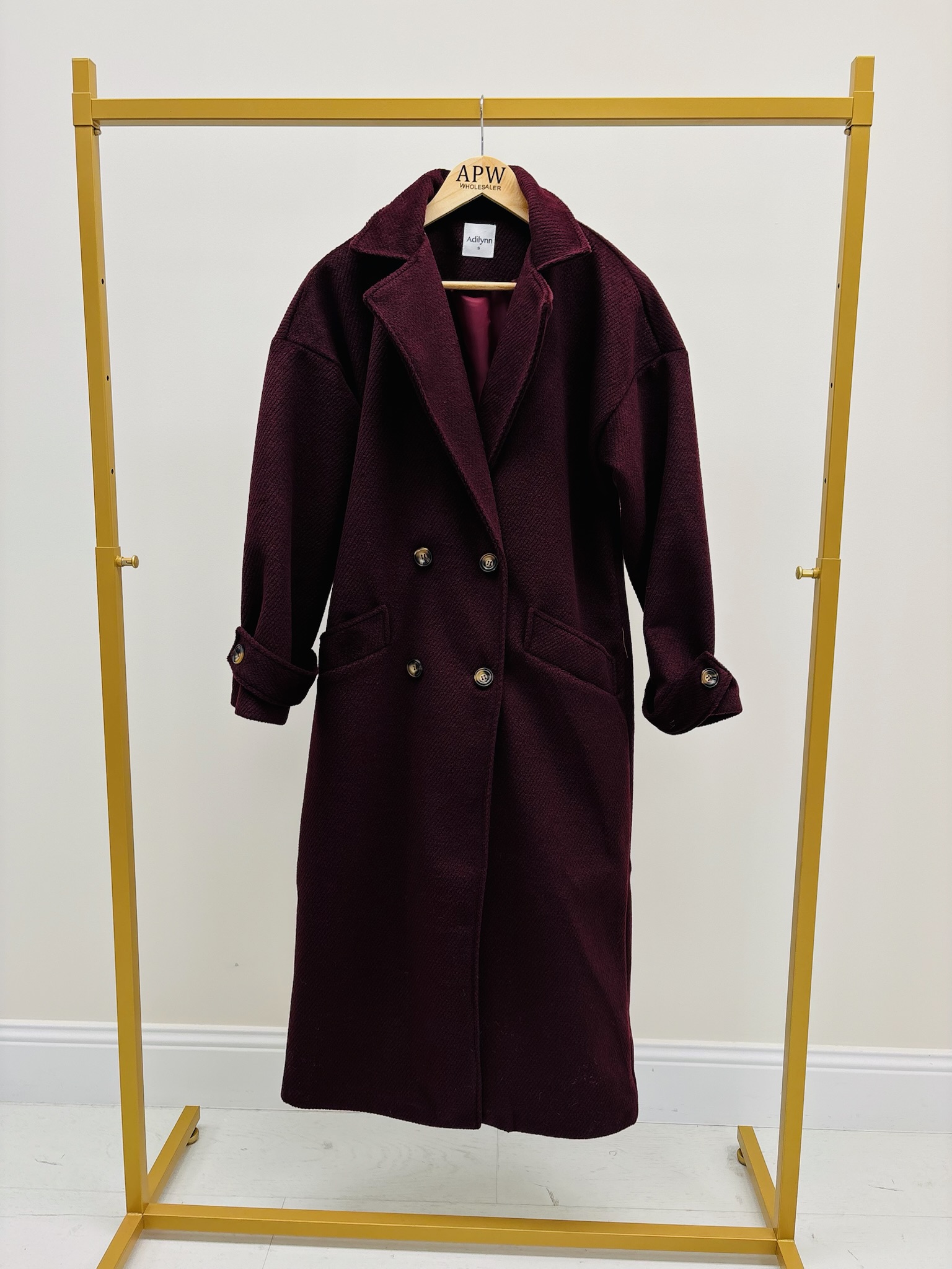 81827CDD-A61A-49D2-B16D-103A9E7EBC9C Manteau Long en laine double boutonnage – Image 2