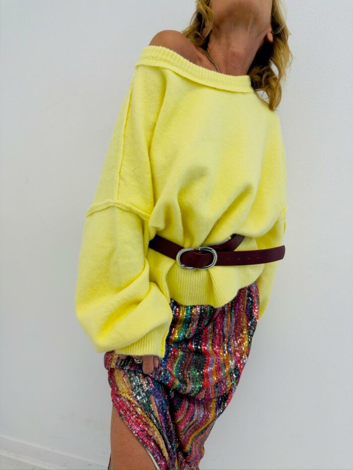Pull Oversize Alpaga à Emmanchures Tombantes – Image 1