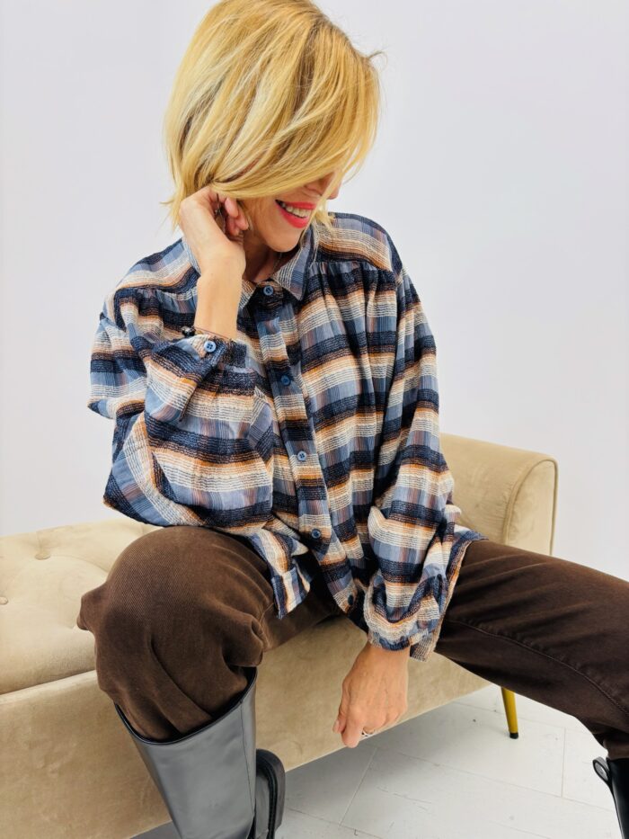 Chemise Carreaux laine-viscose – Esprit cocoon chic – Image 1