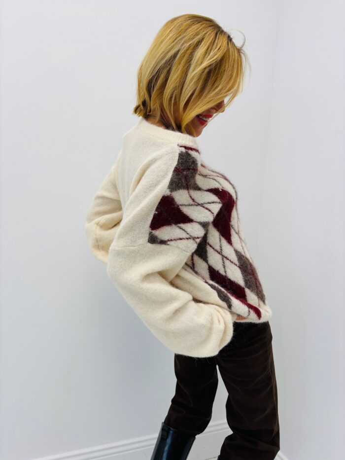 Pull “Burlington” – Motif losanges vintage 🇮🇹 – Image 3