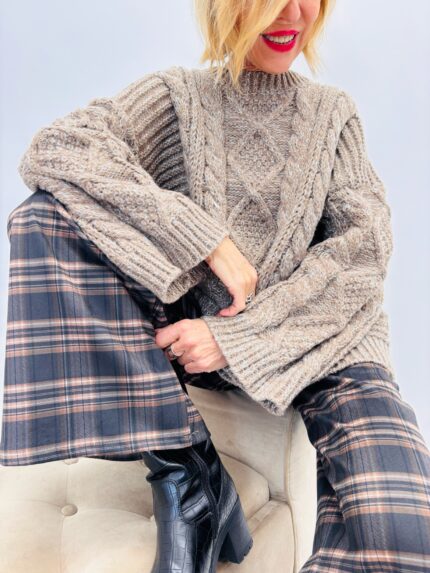 Pull Grosse Maille torsadée – Esprit cocoon d’hiver