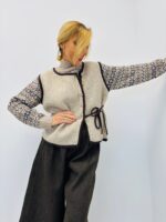 Gilet Laine Bord contrasté – Esprit rétro chic – Image 2