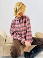Chemise Carreaux laine-viscose – Esprit cocoon chic – Image 5