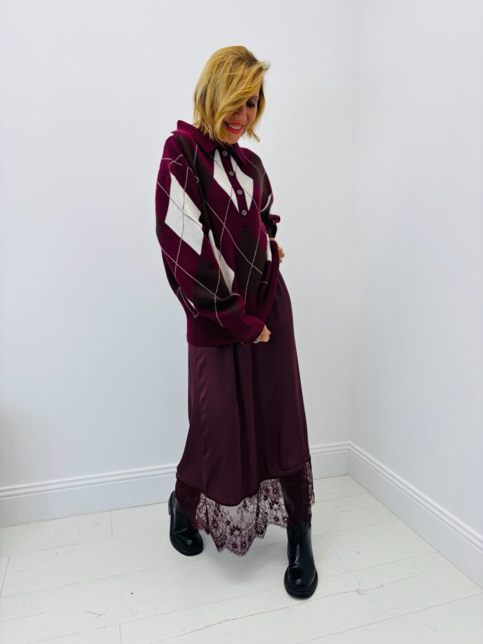 Pull à Losanges Burlington – Col Polo viscose – Image 10