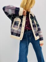 Veste à Carreaux doublée sherpa – Style cocoon chic
