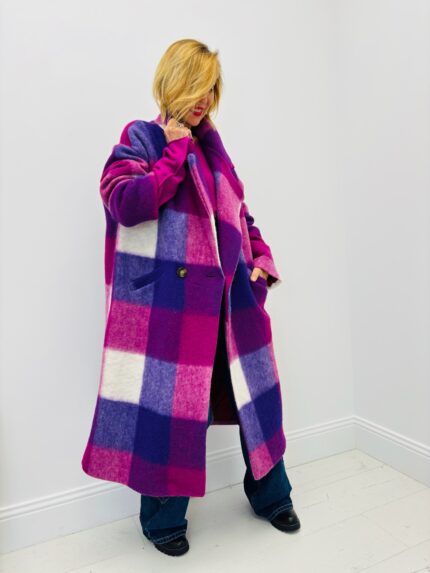 🇮🇹 Manteau Long à Carreaux colorés