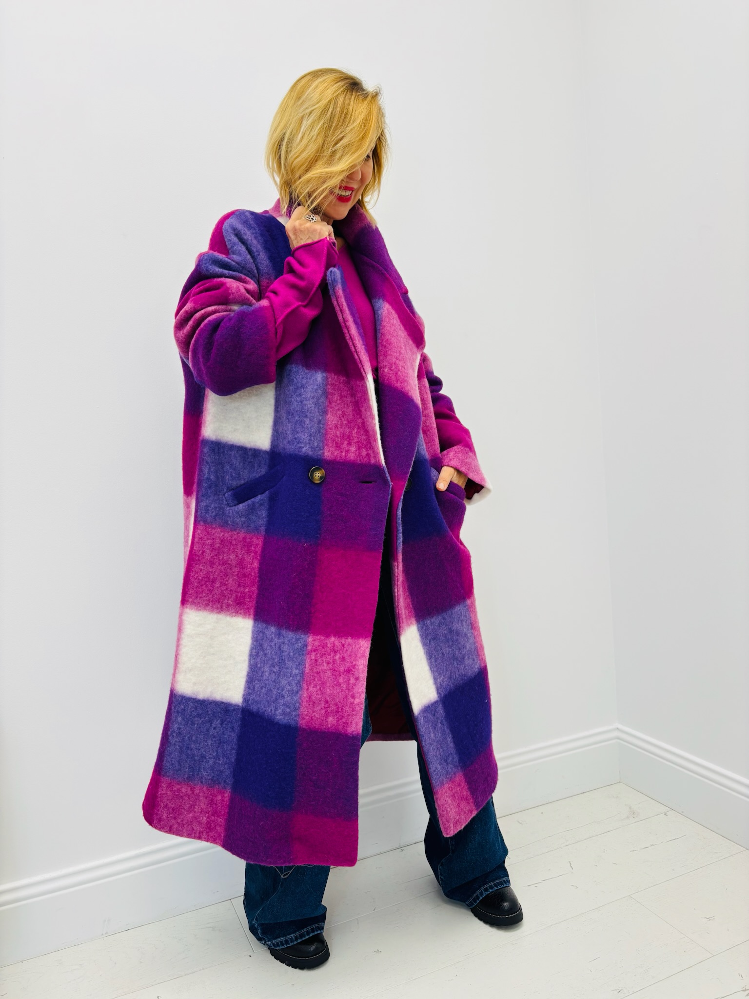 9F68C5C3-6276-4B51-B55A-127FFF8A76A2 🇮🇹 Manteau Long à Carreaux colorés – Image 1