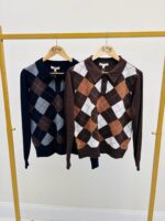 Pull Viscose « Burlington » – Motif losanges chic – Image 2
