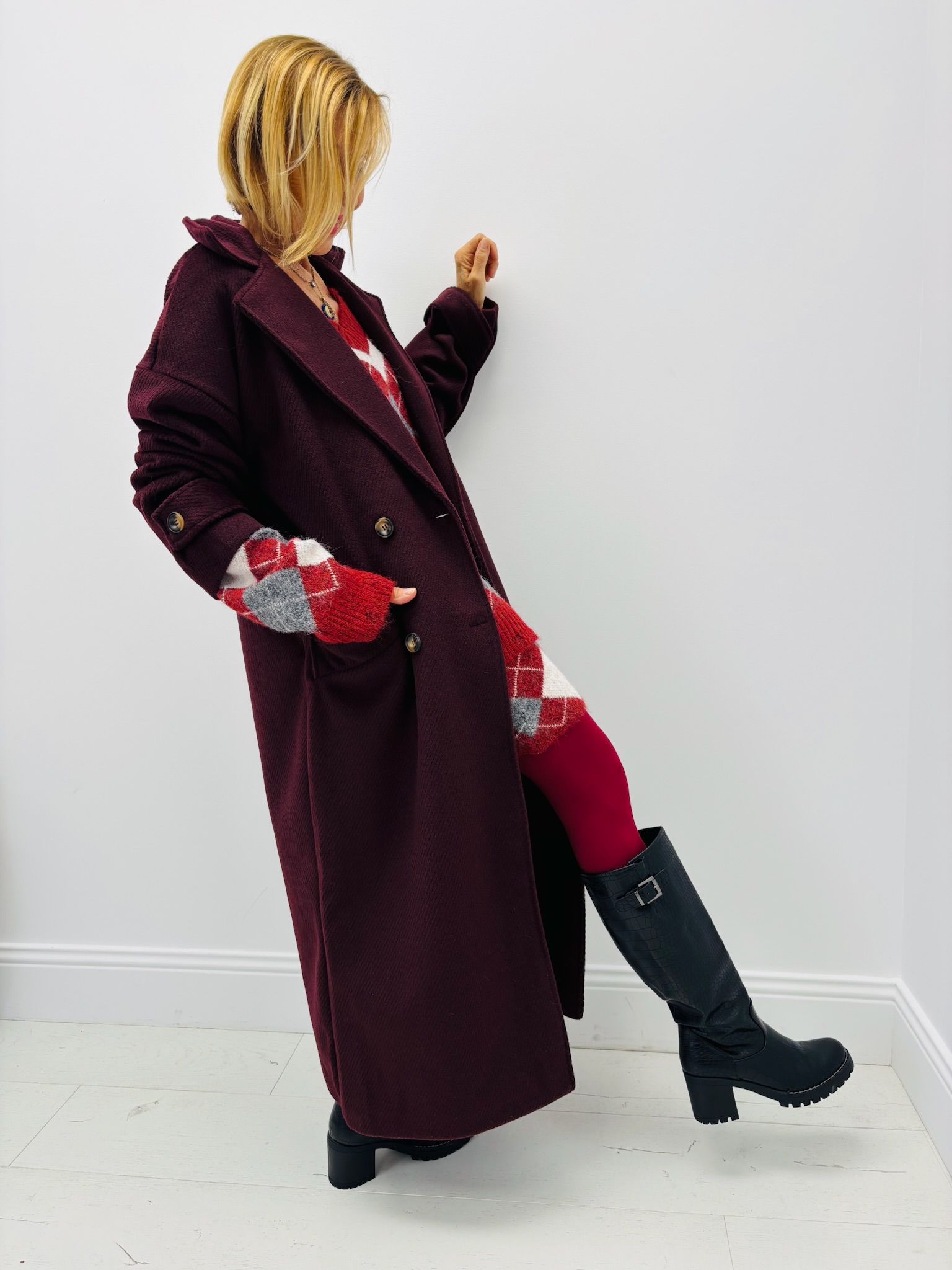 B713FCE7-98F5-4EA6-BB54-1C75024D92AB Manteau Long en laine double boutonnage – Image 4