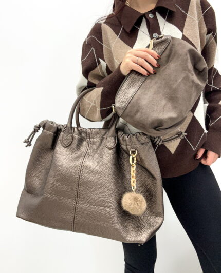 Sac à Main effet cuir grainé avec mini bag