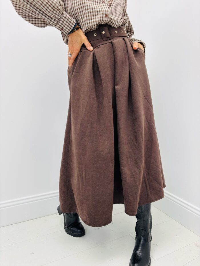 Jupe Midi en suédine avec ceinture – Image 1