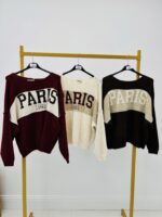 Pull Inscription PARIS – Style sporty chic – Image 2