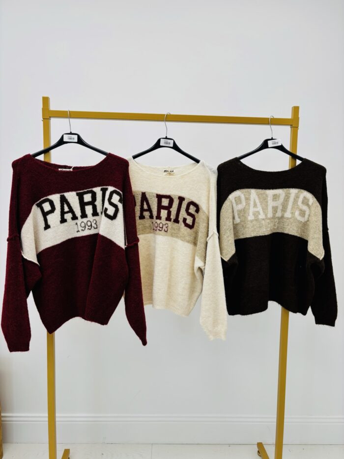 Pull Inscription PARIS – Style sporty chic – Image 2
