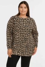 Sweat imprimé léopard grande taille