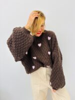 Pull Moelleux Cœurs en relief