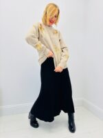 Pull Beige à Nœuds Sequins dorés – Esprit festif et chic LM LULU – Image 2