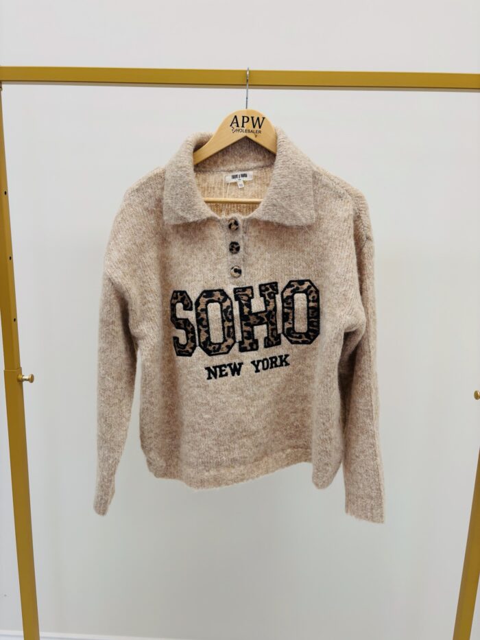 Pull “SOHO New York” – Détail imprimé léopard – Image 2