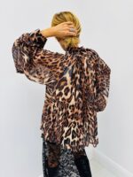 Blouse Imprimé Léopard avec Nœud lavallière – Image 4