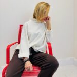 Haut Col Souple manches 3/4 – Élégance décontractée italienne