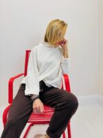 Haut Col Souple manches 3/4 – Élégance décontractée italienne