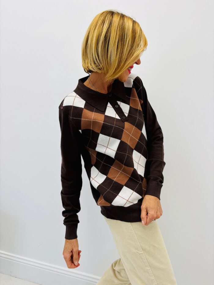 Pull Viscose « Burlington » – Motif losanges chic – Image 4