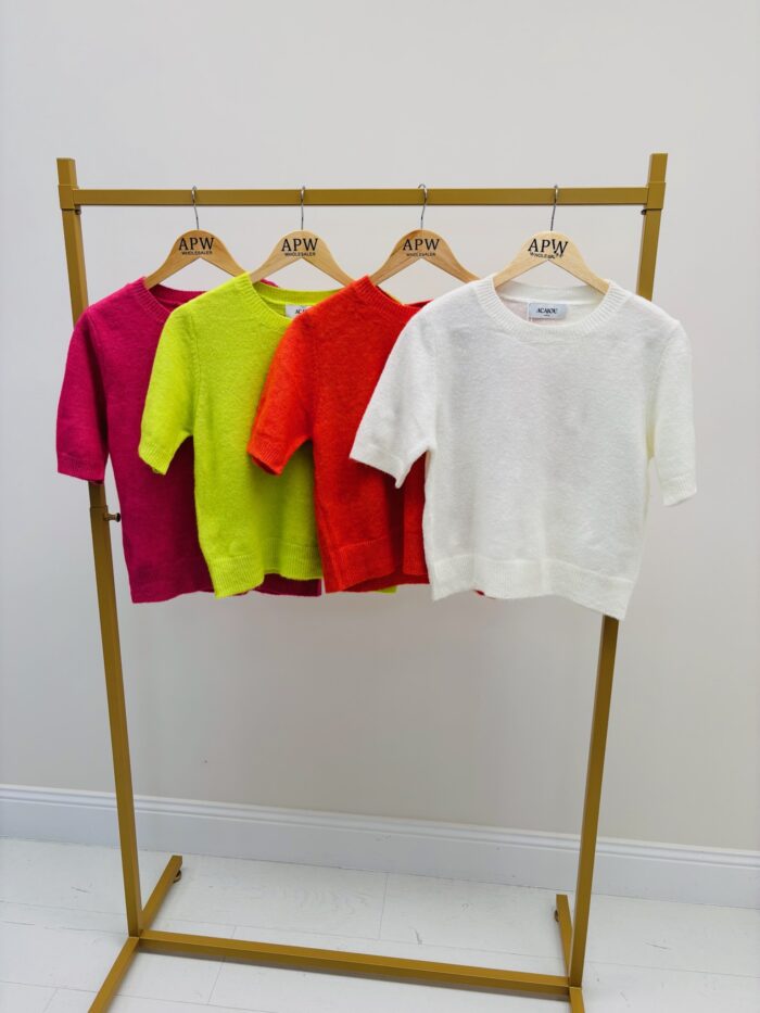 Pull Laine Mélangée Manches courtes – Image 2