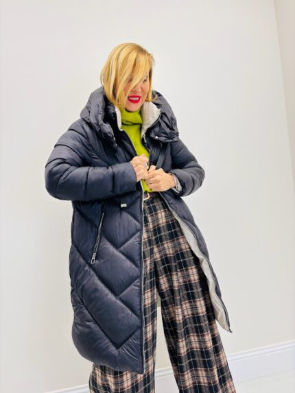 Doudoune Longue réversible à capuche – Confort & Style