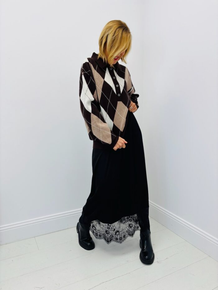 Pull à Losanges Burlington – Col Polo viscose – Image 5