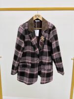 Veste Manteau à Carreaux avec broche – Image 2
